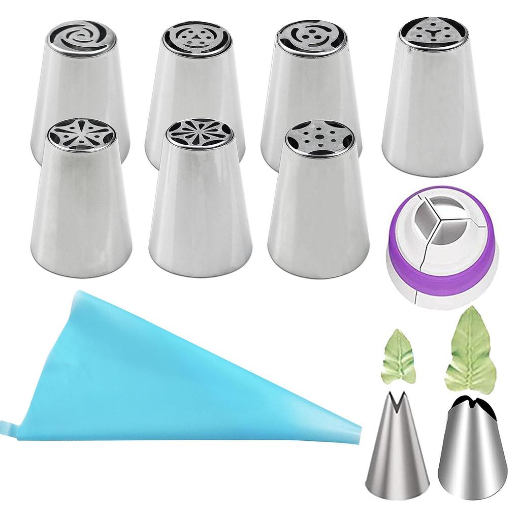 Stainless Steel Russian Piping Tips DIY Piping Tips Set Cupcake Decorating Kit Icing Piping Nozzle for Cookie Cupcake