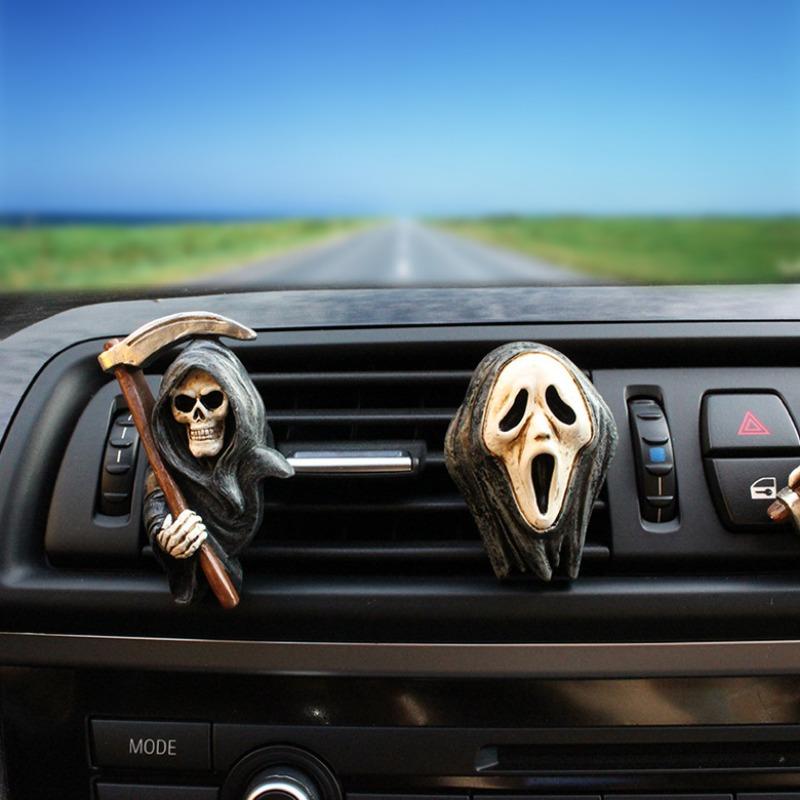 Car Vent Clip 3-piece Set Cute Skull Halloween Decoration Car Air Conditioning Vent Accessories