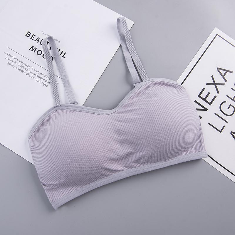 Women Rib Crop Tops Sexy Active Bras No Wire Push Up Bra Intimates Brassiere Underwear Female Solid Lingerie Wireless Bralette Bras