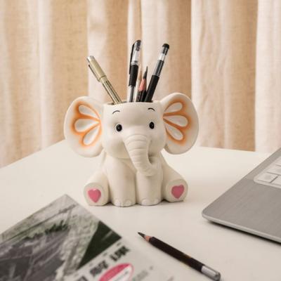 Elefant Stifthalter Niedlicher Schreibtisch-Stiftehalter Multifunktionaler Harz-Stifte-Organizer für Kinder Jugendliche Büro Schulbedarf