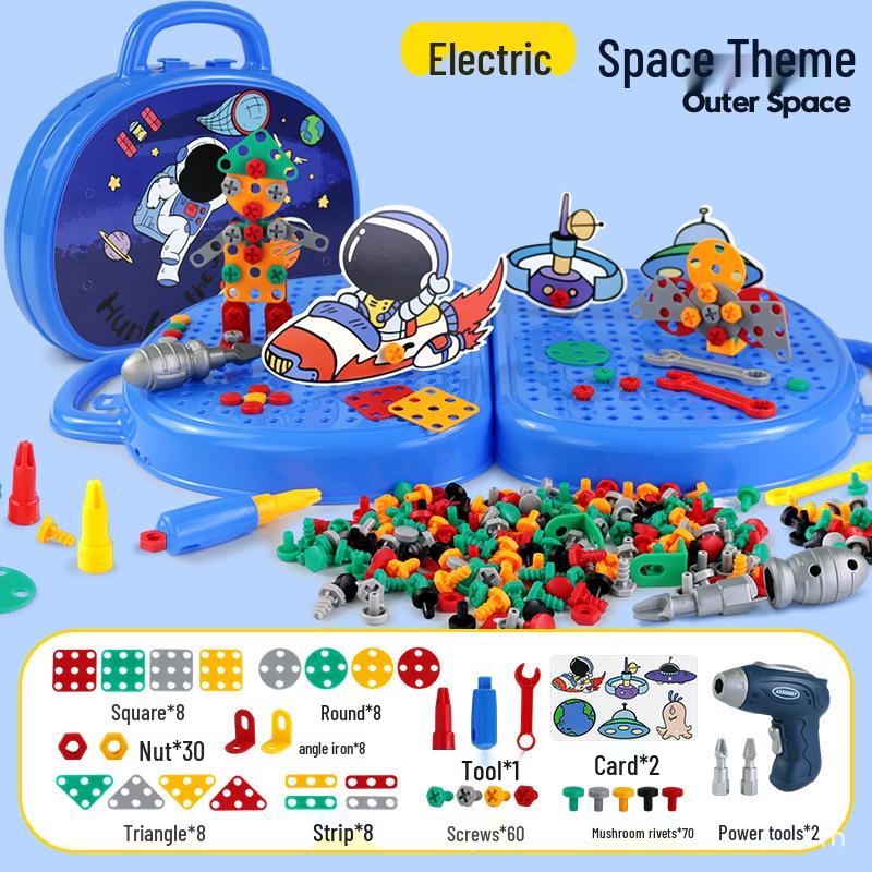Children's DIY Electric Drill Toolbox for Hands-on Assembly and Disassembly