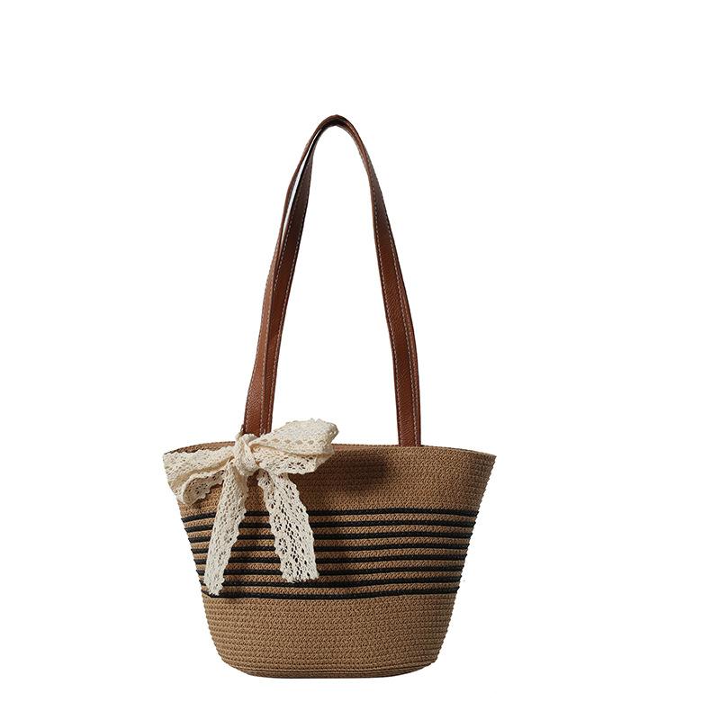 Summer seaside leisure vacation large-capacity bag women 2025 fashion straw tote bag simple portable shoulder bag