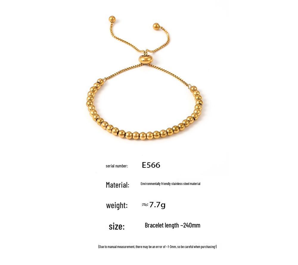 Qiong Yao Luxurious 4mm Stainless Steel Bead Bracelet for Women – Versatile and Elegant Design