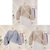 College Style Striped Sweatshirt For Women With Splicing Design And Long Sleeves