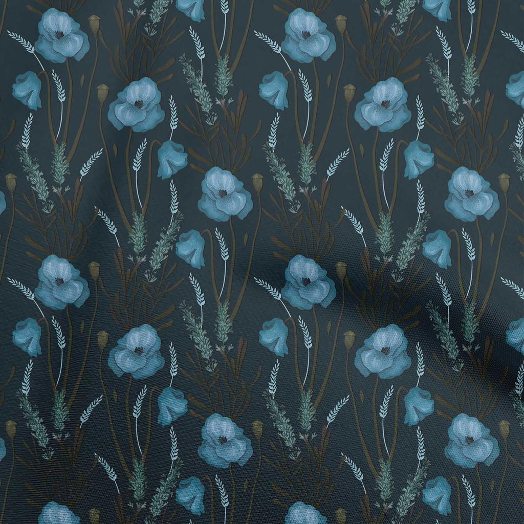 oneOone Cotton Flex Brown Fabric Floral Retro Dress Material Fabric Print Fabric By The Yard 40 Inch