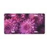 2D Flat - Decorative Signs And Plaques - 2D Flat, for Decorative Use Solely Surface-Activated, Car License Plate Cover with a Pink Floral Pattern, Use