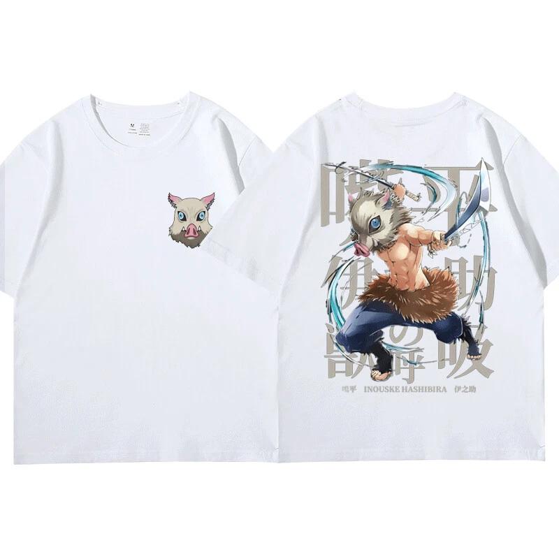 Summer New Demon Killer Inosuke COTTON T-shirt Nezuko Anime Unisex Men's and Women's Tops T-shirt Gift
