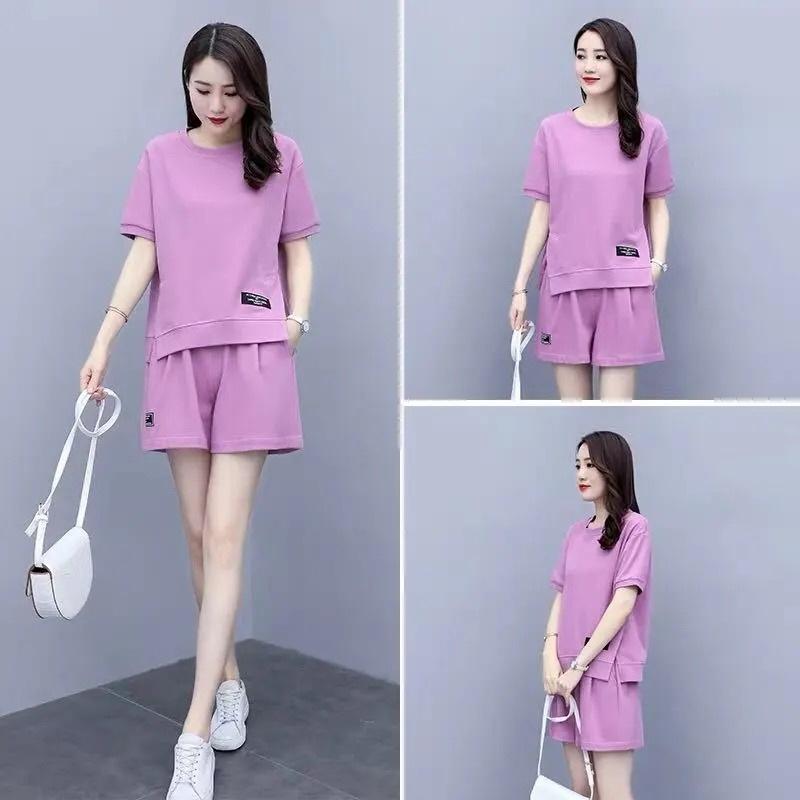 Sportswear Casual Suit for Women Summer Korean Style Fashion Loose Shorts Running Two-piece Set for Women