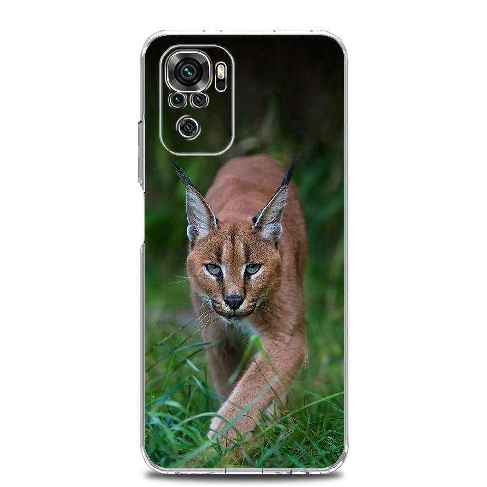 

Phone Case For Xiaomi Redmi Note 14 13 12 4G 9 8 10 11 Pro Plus 5G 14C 13C 12C 10C 9C 9A Clear Cover African Lynx Caracal Cat Redmi 14C