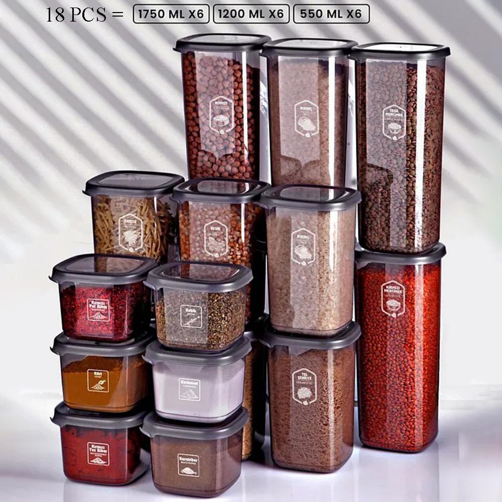 Luftdichte Lebensmittelaufbewahrungsbehälter-Sets – Transparenter BPA-freier Vorratskammer-Organizer, Stapelbare auslaufsichere Snackgläser für die Küche