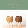 Triangular Faux Rattan Flower Stand - Desktop Succulent Holder and Decorative Straw Woven Pot