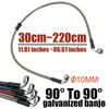 Furtun Cablu Linie Conductă Ulei Frână Ambreiaj Hidraulic Motocicletă Armat Argintiu 30cm Până la 220cm 90° 10mm Pentru ATV Bicicletă Cursă Dirt Pit
