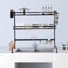 2-Tier Over Sink Dish Drying Rack with Cutlery Holder, Extra-Large 32 Inch Kitchen Counter Organizer, Draining Board for Dishes
