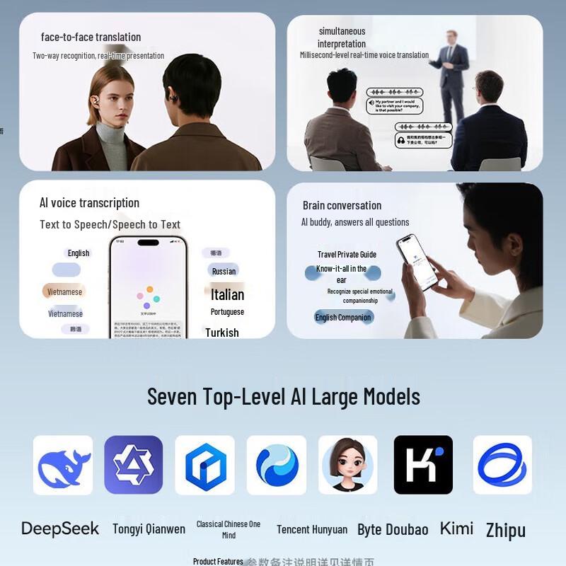 Sennal G9SAI Open-Ear Wireless Sports Headset with Translation & Noise Cancellation