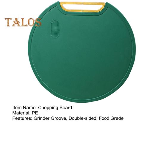 Round Chopping Board with Grinder Groove Double-sided Standing Food Grade Anti-slip Easy To Clean Vegetables Fruits Meat Cutting Board Kitchen