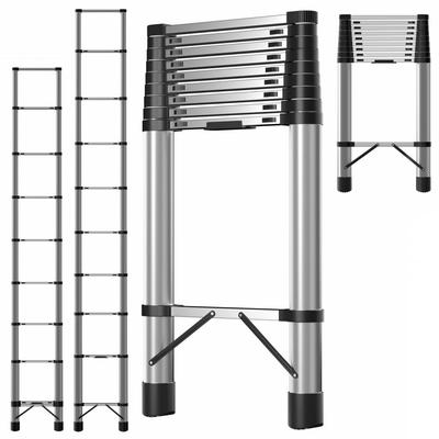 Escalera Telescópica de 12.5 pies – Escalera de Extensión Plegable de Alta Resistencia con Sistema de Bloqueo, Capacidad de 330 lbs para el Hogar, Autocaravana, Exterior