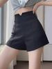 Shorts noirs taille haute grande taille coupe A pour femmes