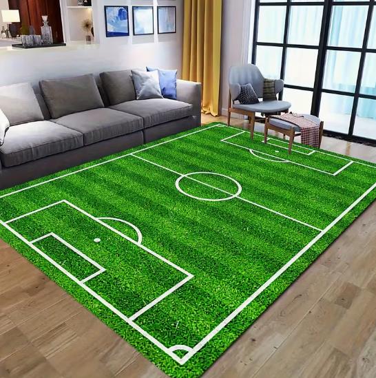 

Modern Black Football Field Mat Living Room Bedroom Game Room Decor Sports Theme Home Gift Sports Style Anti Decor Floor Mat 40x60cm