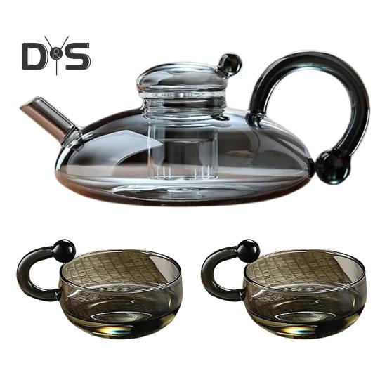 

Стеклянный чайник со съемным фильтром для заваривания чая, термостойкий стеклянный чайник для листового чая, подходит для микроволновой печи, не содержит бисфенол-А, заварочный кувшин D