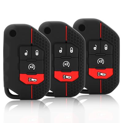For Jeep Gladiator JT Wrangler JL 2018 2019 2020 2021 Grand Cherokee Compass Silicone Car Key Case Holder