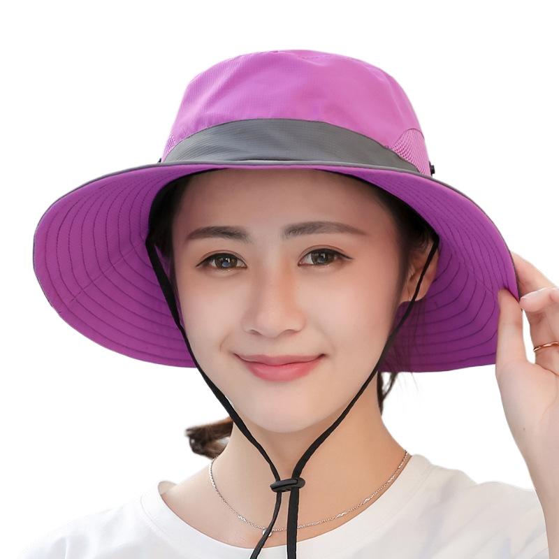 Sommer Damen Outdoor Sonnenhut Zopfloch Fischerhut Sonnenschutz Sonnenhut atmungsaktiv Bergsteigerhut Eltern-Kind-Modell