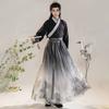 Men's Ink Wash Chinese Hanfu Traditional Wei-Jin Style Scholar Cosplay Costume