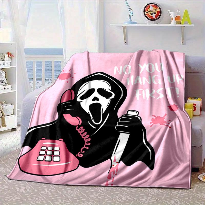 Scr-eam Horror Movie Blanket Flannel Blanket for bed, sofa, Camping, Hiking, Picnic Essentials, gift for family Fan gifts