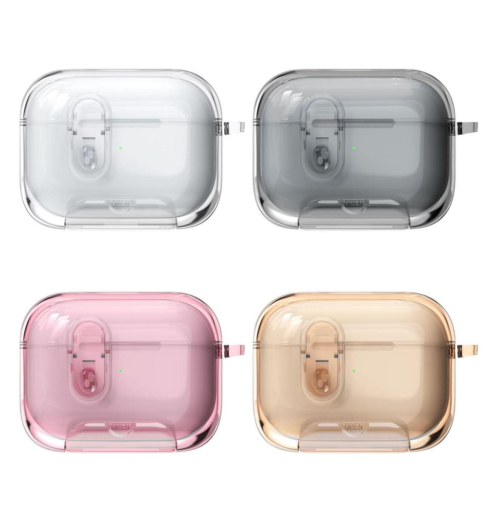 Transparent Protective Case for AirPods Pro 2: Anti-Fall, Manual Opening