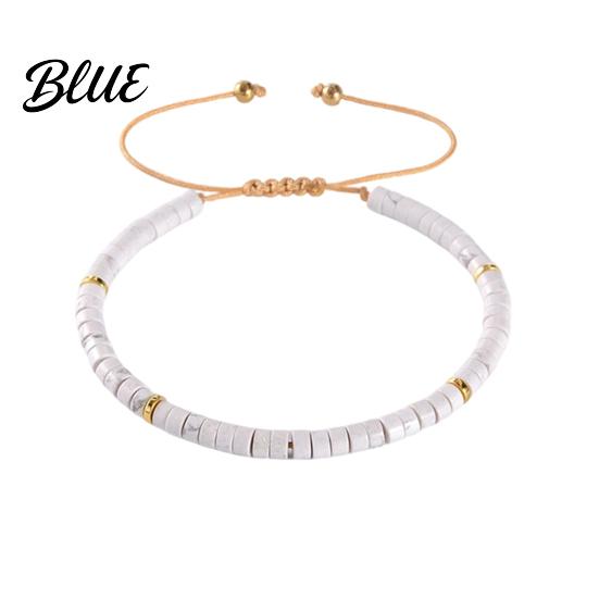 Daily Wear Bracelet Women Adjustable Length Natural Stone Beads Stackable
