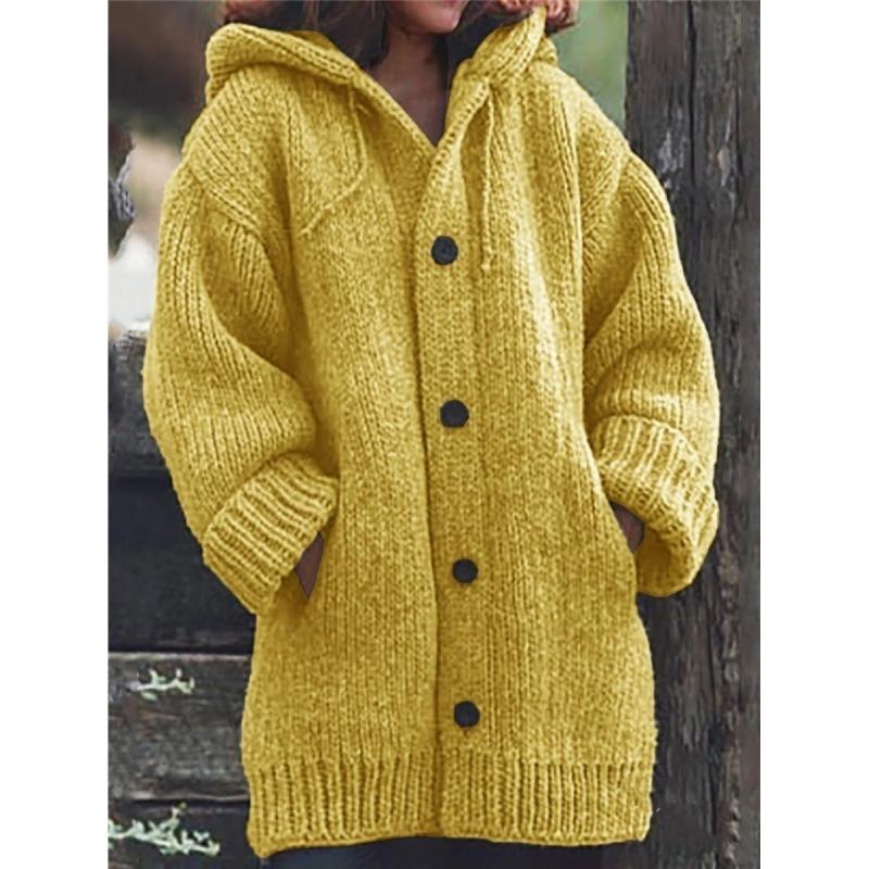 Damen Winter Langarm Übergröße Pullover Kapuzenjacke