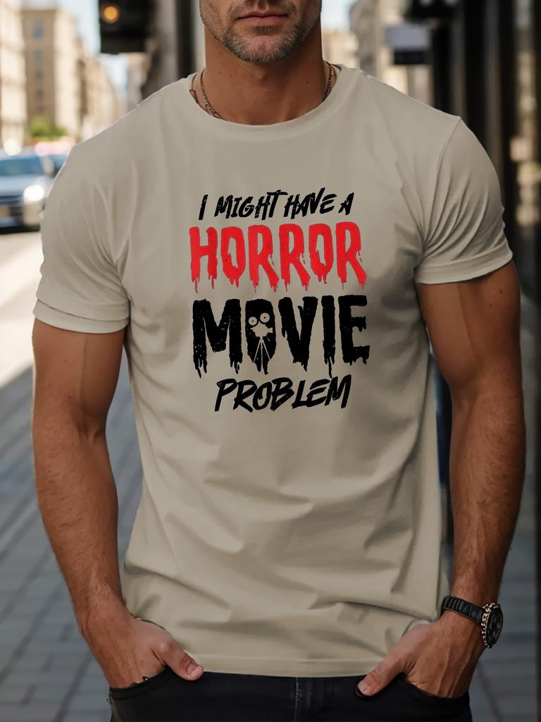 Horror Movie Problem Print Unisexs Short Sleeve Tshirt Summer Tshirt Top