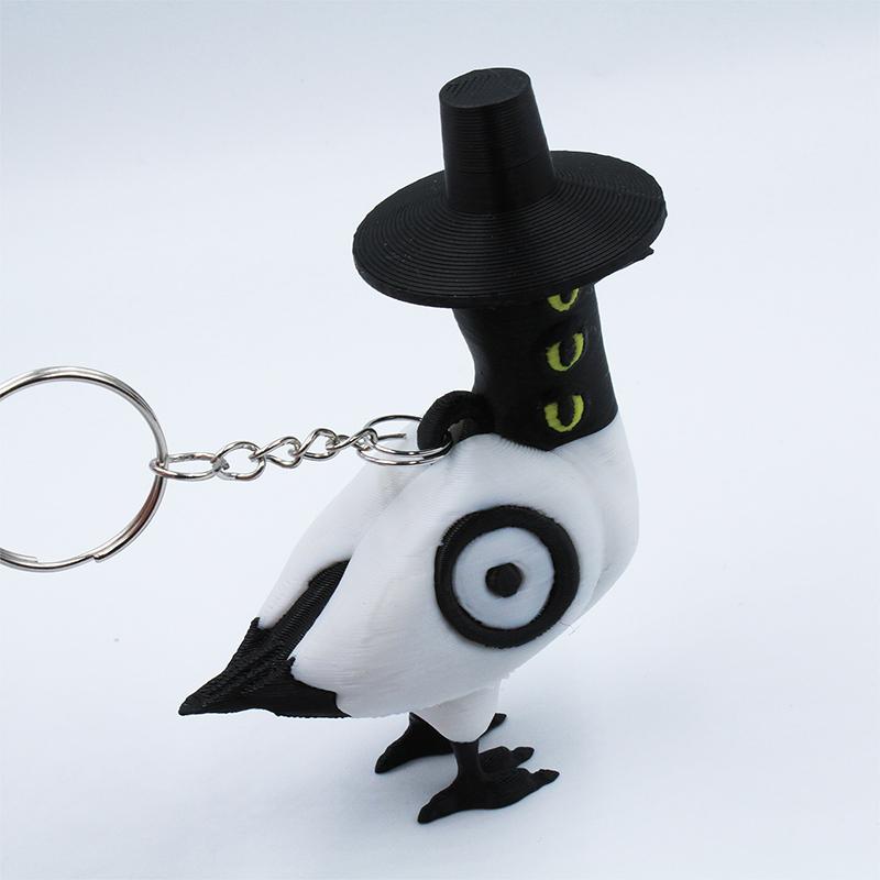 Kpop Demon Hunters Three Eyed Bird Magpie Keychain Pendant 3D Printed Anime Game Toy Doll Collection Animal Toy Bag Charm