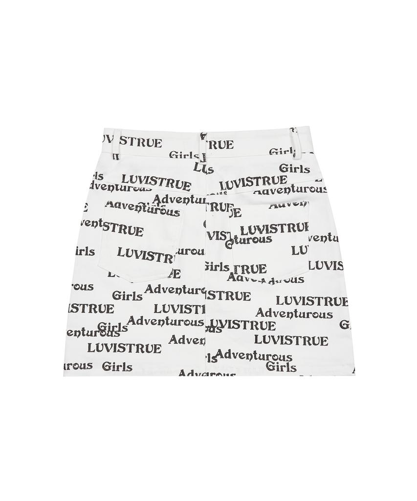 Love Is True Mz Adventurous Glitter Skirt(White)