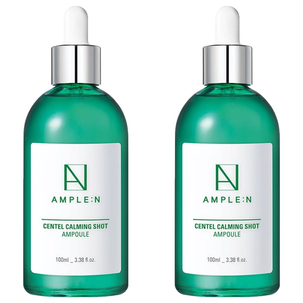 Ample:N Centel Calming Shot Ampoule 100ml Soothing Face Serum Calm Irritated & Sensitive Skin - Redness Relief, Acne Spot Treatment & Moisturizing