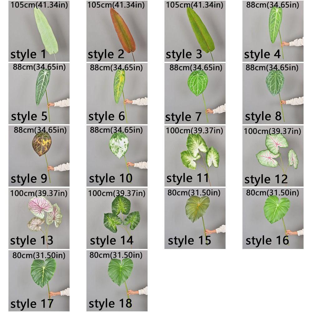 Green Plants Crane King Fern Leaf Lifelike Artificial Arrowroot Leaf  Floral Arrangement