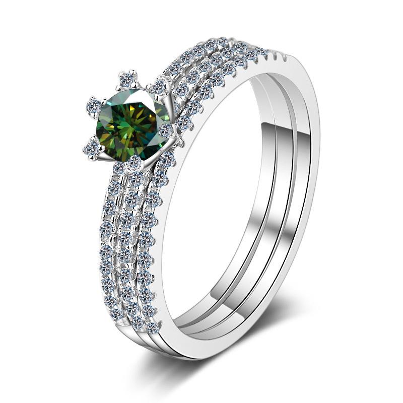 JoyceJelly Women's 0.5 or 1ct D Color Moissanite Diamond Ring Luxury Wedding Engagement Jewelry 925 Sterling Silver Plated Pt950 Gold