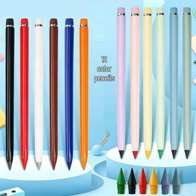 Erasable 12-Color HB Eternal Pencil Set for Students – No Sharpening Required