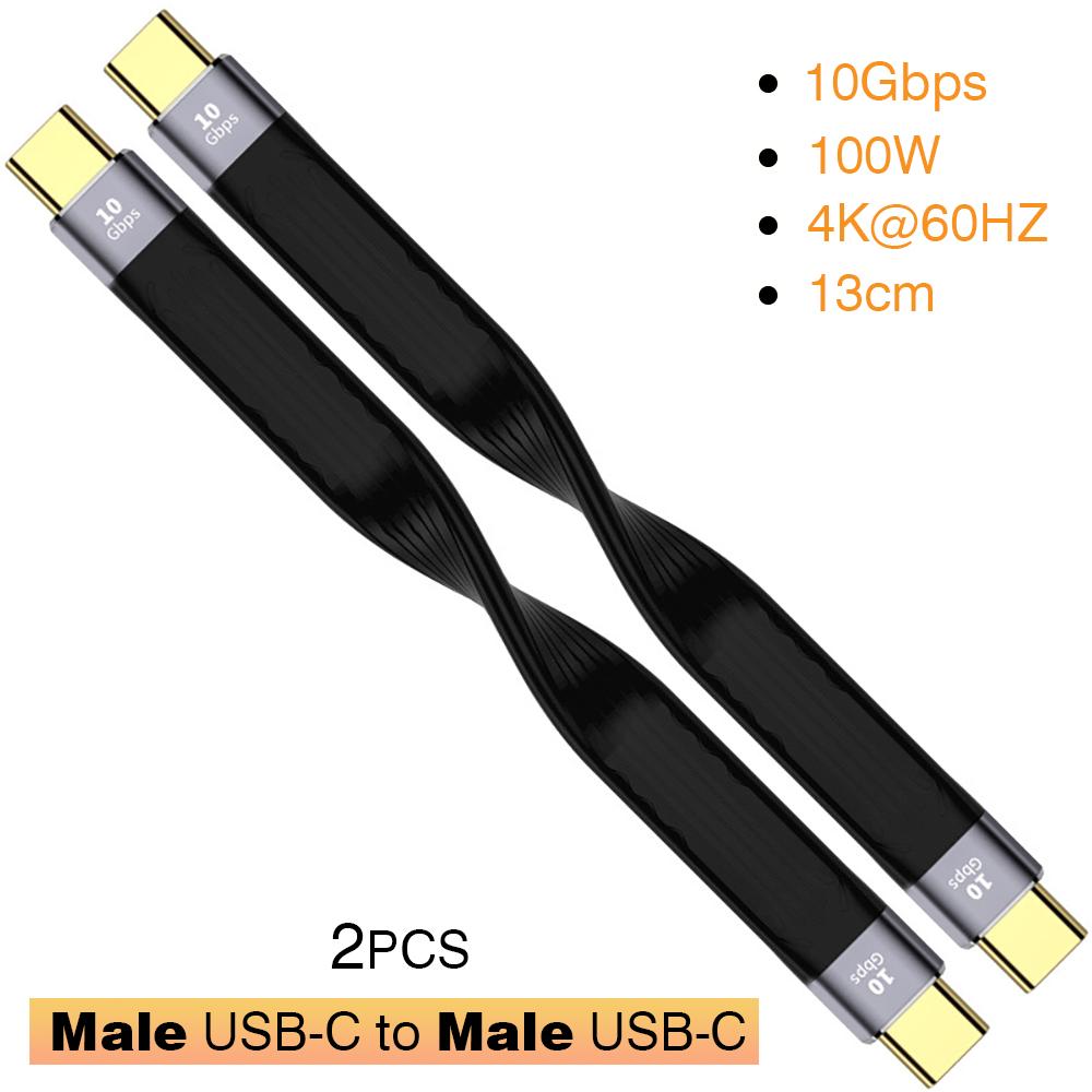 USB3.1 10Gbps Short Cable 13cm PD 100W USB to Type C Cable Converter OTG USB Adapter USB4 20Gbps Cable 22cm for SSD Power Bank