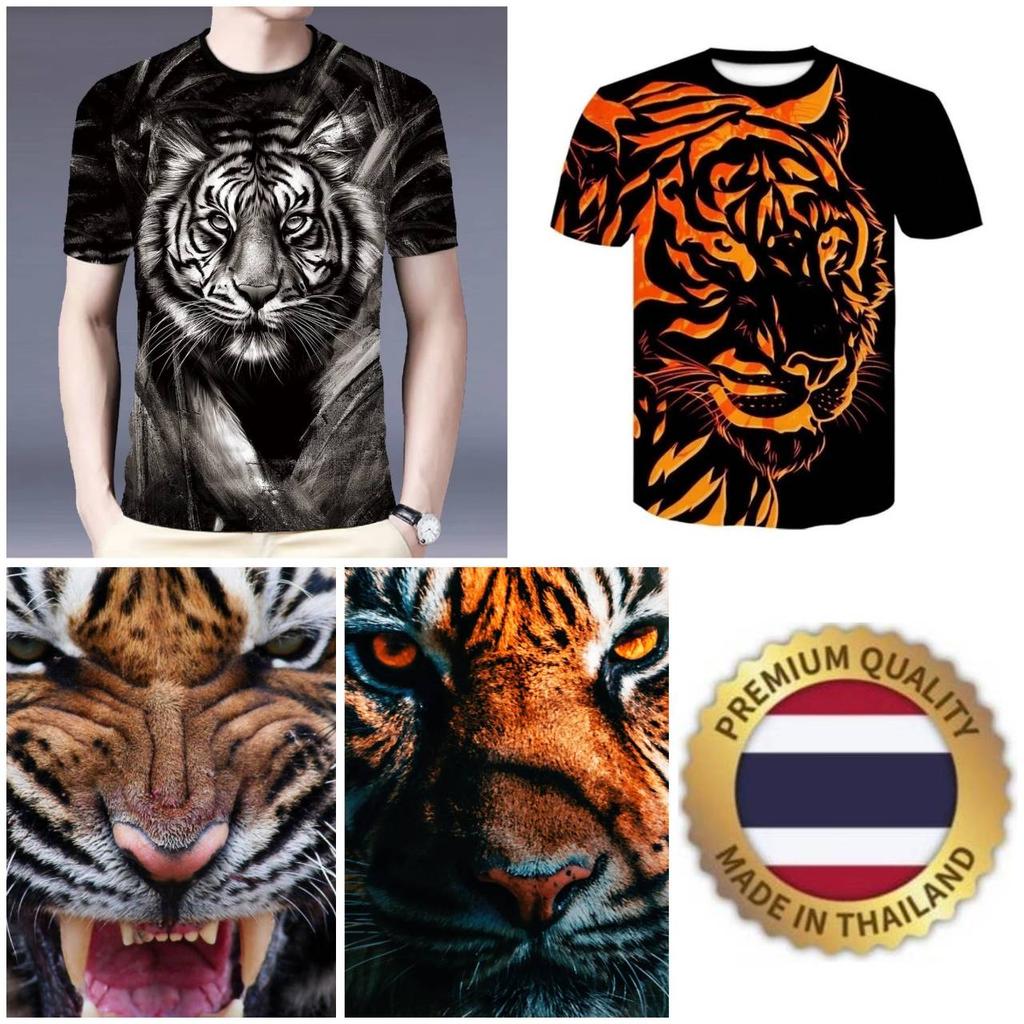 T-Shirt Tiger Muay Thai Kick Boxing Stampa 3D Vintage Allenamento Protezione UV Asciugatura Rapida Uomo Donna Unisex Manica Corta Girocollo MMA Arti Marziali Miste