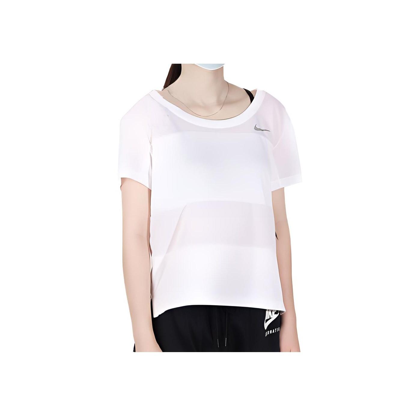 

Nike Свободный спортивный повседневный быстросохнущий дышащий влагоотводящий ультралегкий круглый вырез с коротким рукавом футболка женские топы светло-фиолетовый 836798-100 L