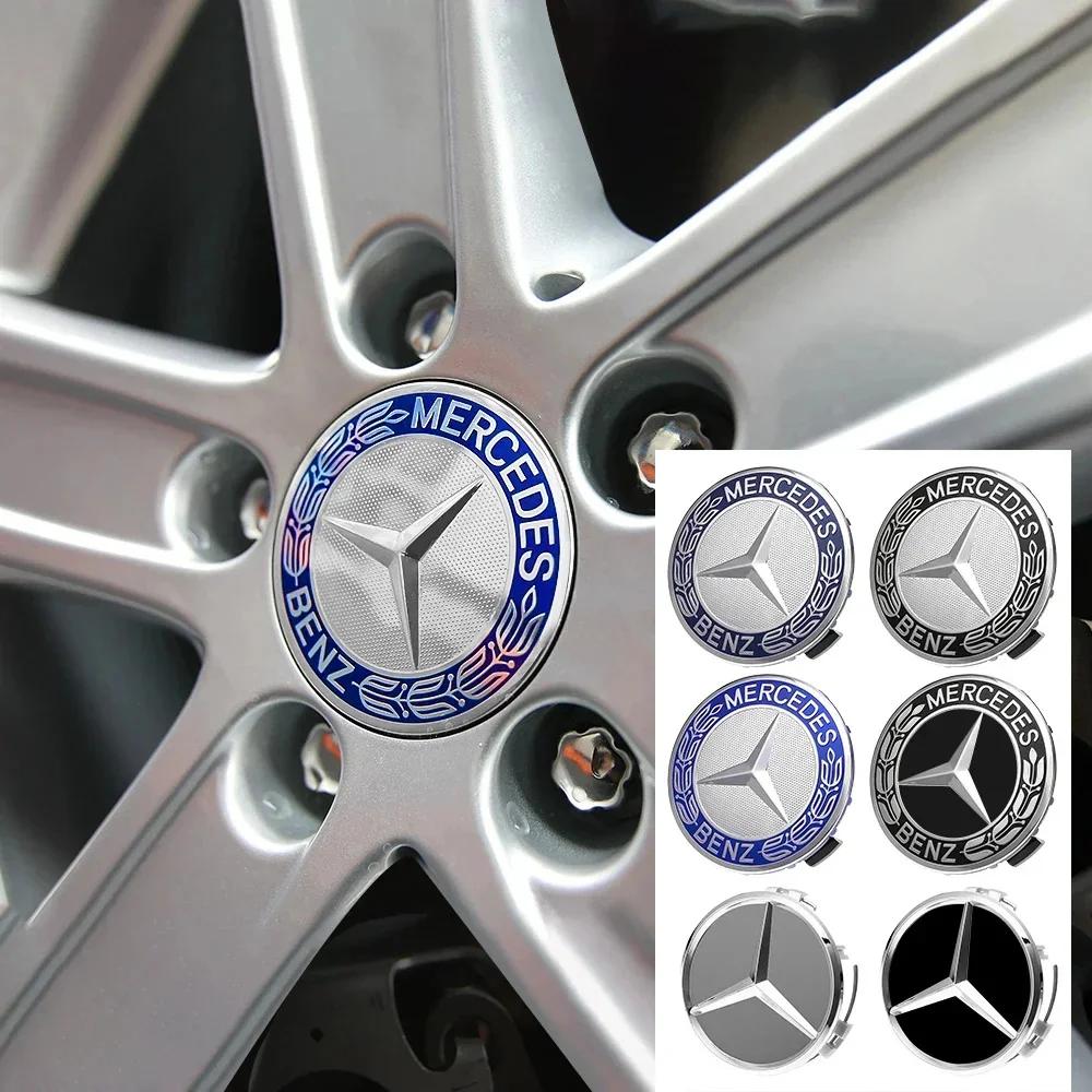 TPSHK1 2025 Hot For Benz Auto 75mm Wheel Center Hub Cap Badge Decoration Accessories for Mercedes Benz Maybach W204 W205 W211 W21 C260