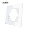 EIOMR EU Standard Wall Power Sockets White Crystal Glass Panel 16A Usb TV RJ45 Wall Switch Usb Outlets Module DIY for Round Box