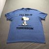Peanuts T-Shirt Herren 2XL Snoopy Ich mache es morgen Lounge Blaues T-Shirt