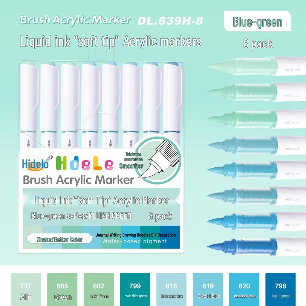 Huideler 639 Soft Tip Acrylic Marker Pen - 240 Colors for Student Art & Graffiti