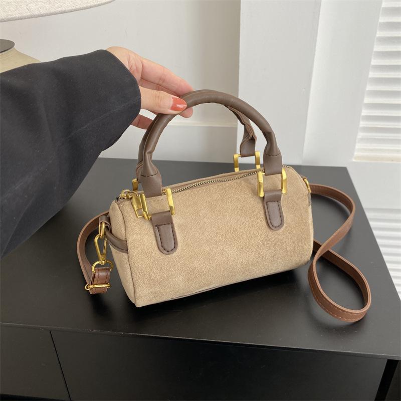 Frosted texture simple retro handbag winter new versatile shoulder messenger bag women s bag
