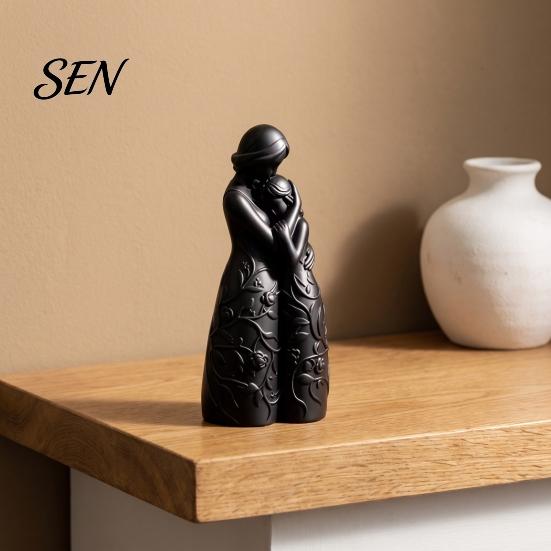 Romantic Anniversary Gift Mother and Daughter Hugging Figurine, 3D Printed Warm Family Sculpture, Modern Artistic Home Decor Tabletop for Living Room
