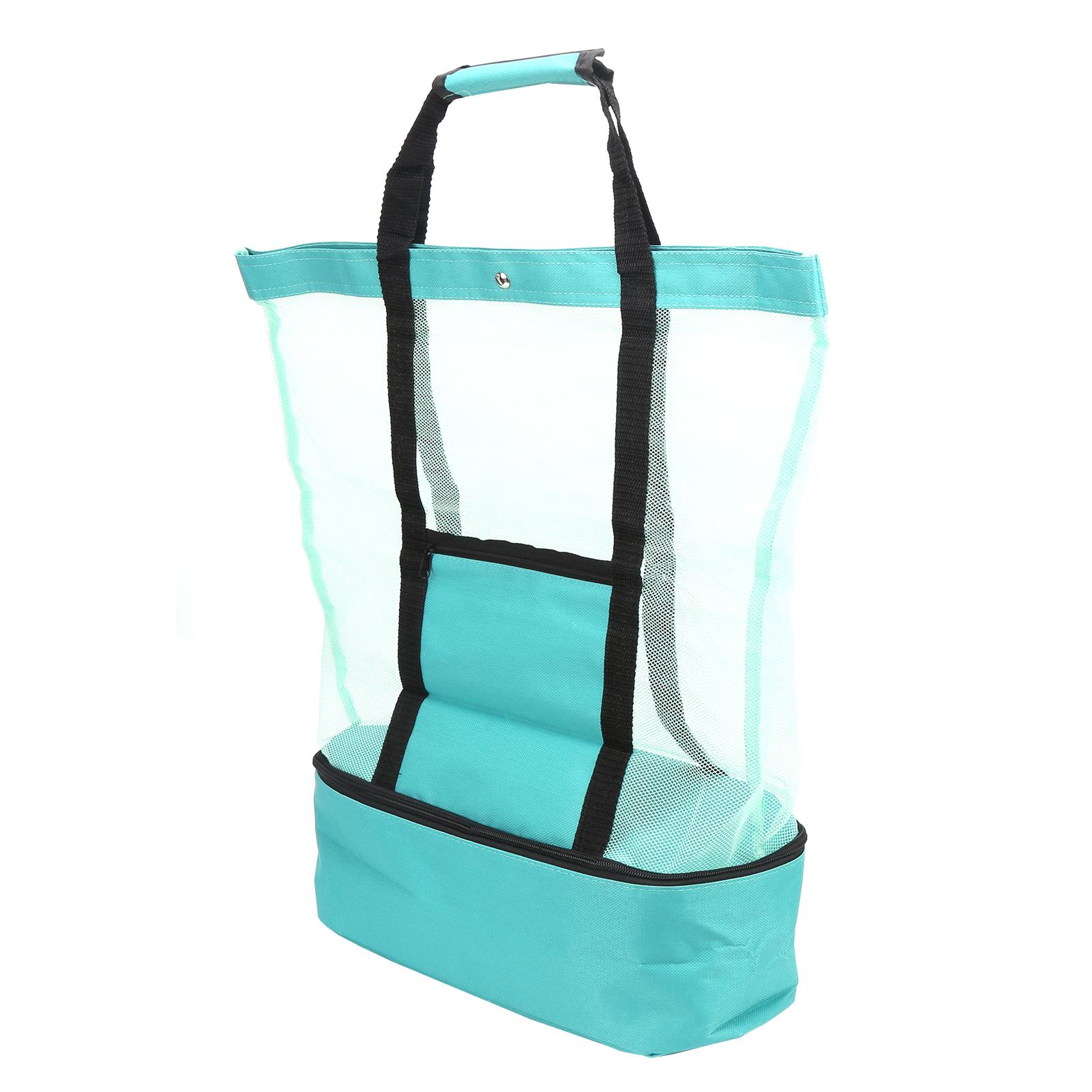 

Сетчатая сумка для кемпинга на пляже со съемной сумкой-холодильником, многофункциональный органайзер, зеленый