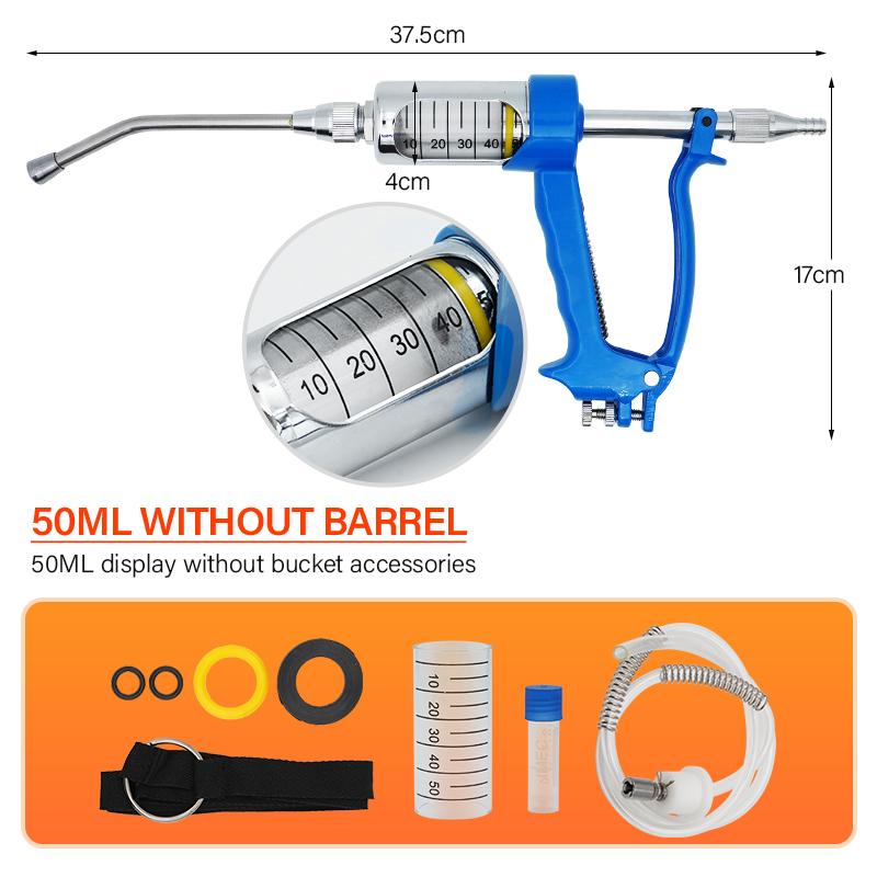 5/10/20/30/50ml Veterinary Metal Feeding Gun Continuous Drench Gun Sheep Cow Pig Goat Livestock Drenching Medication dispenser