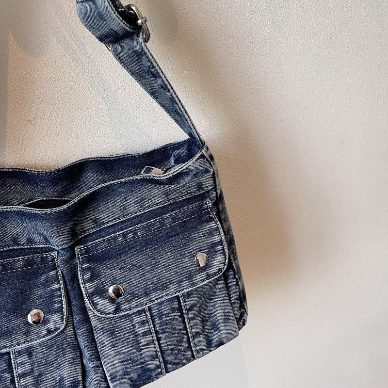 Women's Messenger Bag Large Capacity Messenger Bag Vintage Denim Bag