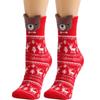 Cute Cartoon Mid-calf Cotton Socks With Christmas Elk And Socks Patterns